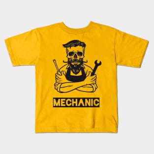 The Mechanic - Automotive Garage Engineer Vintage Art Kids T-Shirt